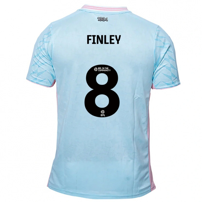 Danxen Herren Sam Finley #8 Himmelblau Pink Auswärtstrikot Trikot 2025/26 T-Shirt