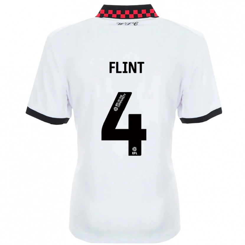Danxen Herren Aden Flint #4 Weiß Schwarz Auswärtstrikot Trikot 2025/26 T-Shirt