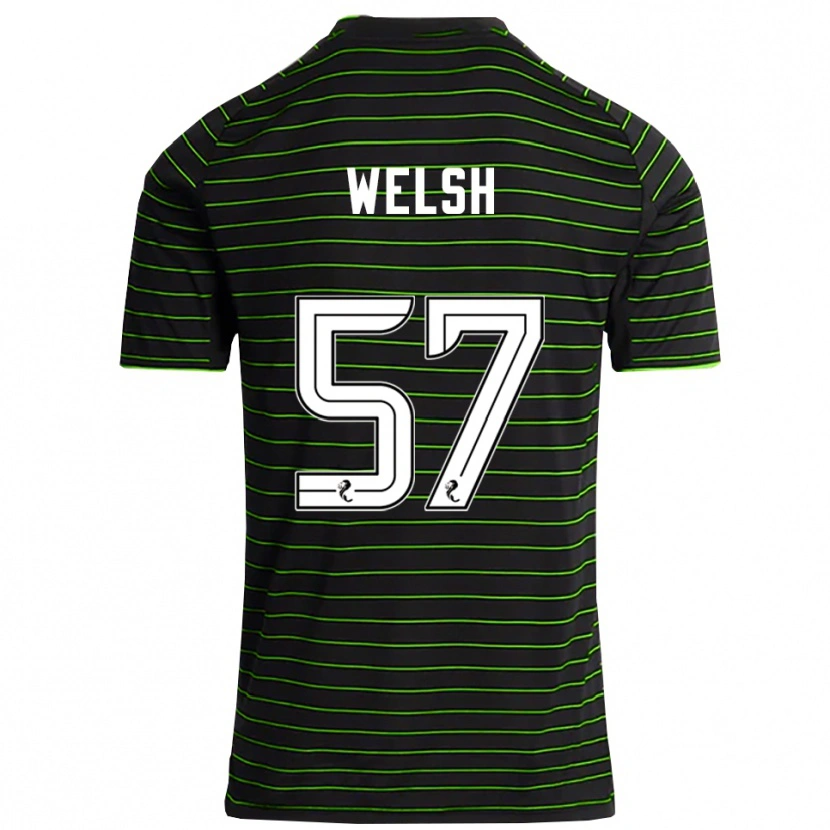 Danxen Herren Stephen Welsh #57 Schwarz Grün Auswärtstrikot Trikot 2025/26 T-Shirt