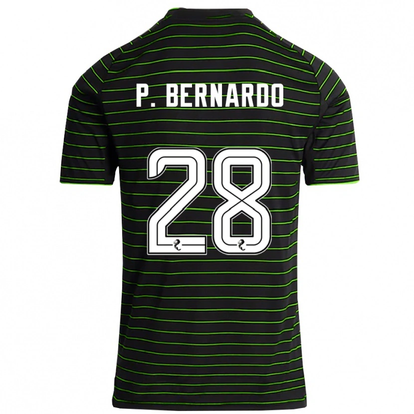 Danxen Herren Paulo Bernardo #28 Schwarz Grün Auswärtstrikot Trikot 2025/26 T-Shirt
