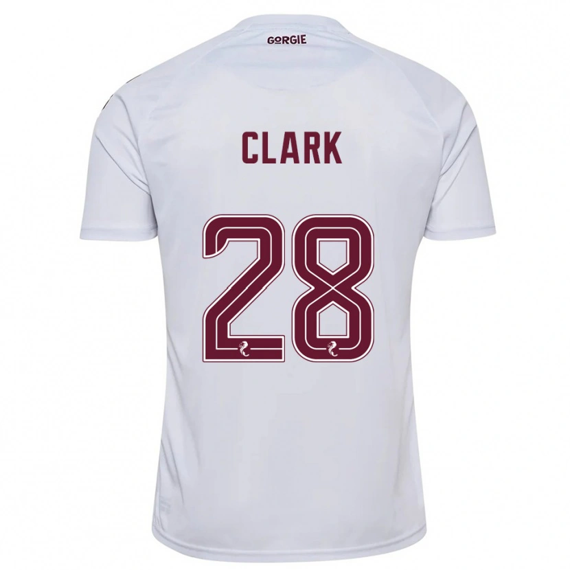 Danxen Herren Zander Clark #28 Weiß Burgunderrot Auswärtstrikot Trikot 2025/26 T-Shirt