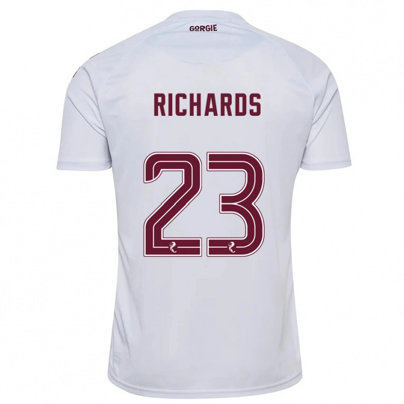 Danxen Herren Jackie Richards #23 Weiß Burgunderrot Auswärtstrikot Trikot 2025/26 T-Shirt
