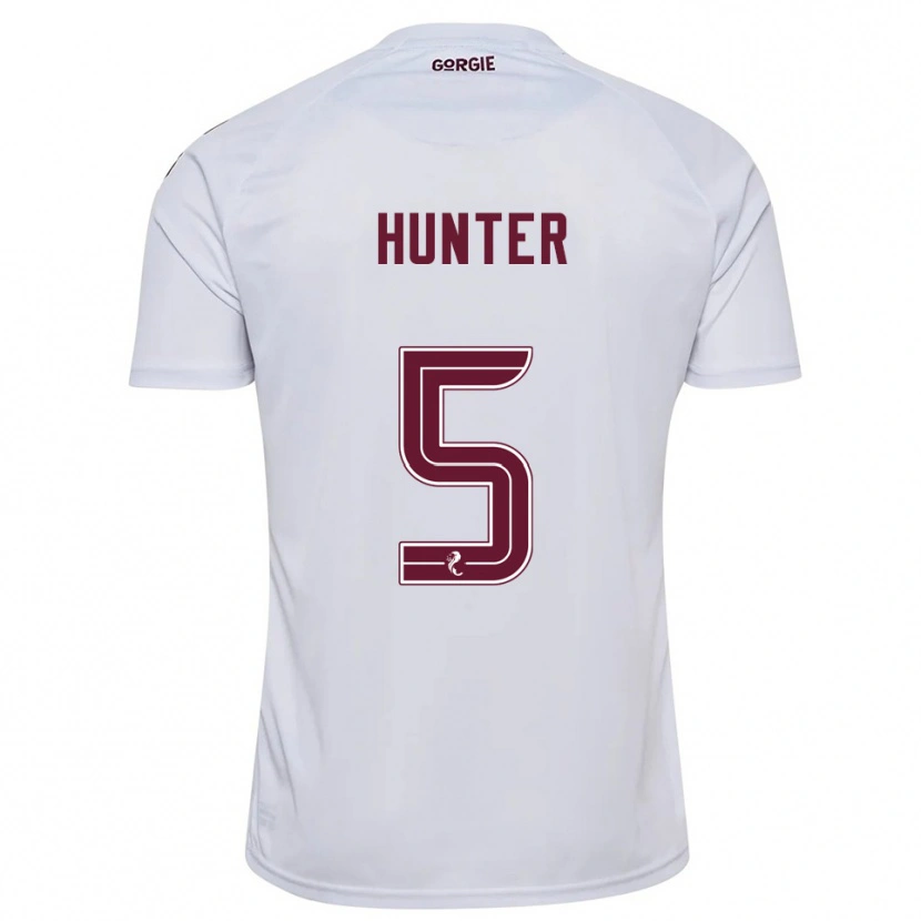 Danxen Herren Georgia Hunter #5 Weiß Burgunderrot Auswärtstrikot Trikot 2025/26 T-Shirt