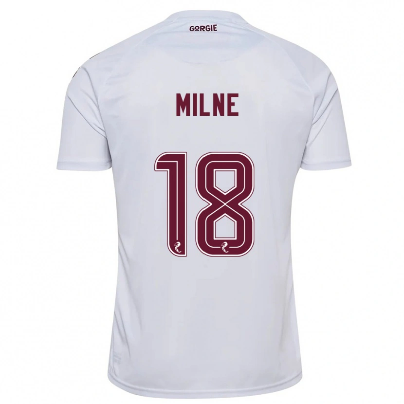 Danxen Herren Harry Milne #18 Weiß Burgunderrot Auswärtstrikot Trikot 2025/26 T-Shirt