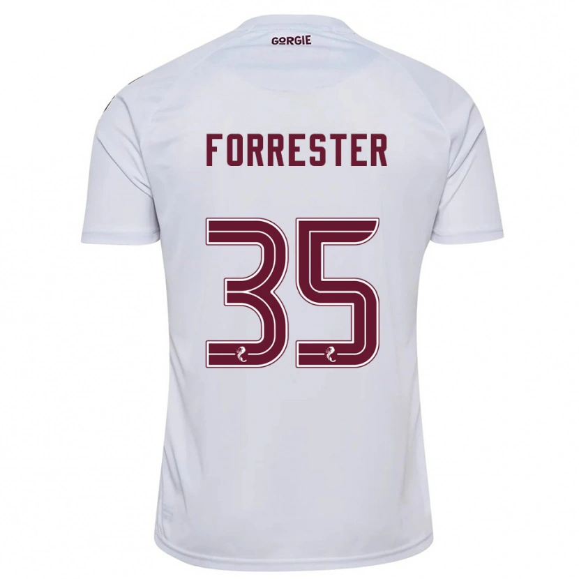 Danxen Herren Adam Forrester #35 Weiß Burgunderrot Auswärtstrikot Trikot 2025/26 T-Shirt