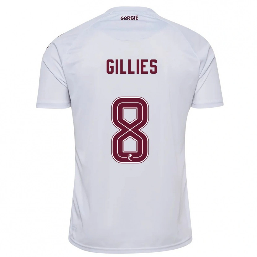 Danxen Herren Matthew Gillies #8 Weiß Burgunderrot Auswärtstrikot Trikot 2025/26 T-Shirt