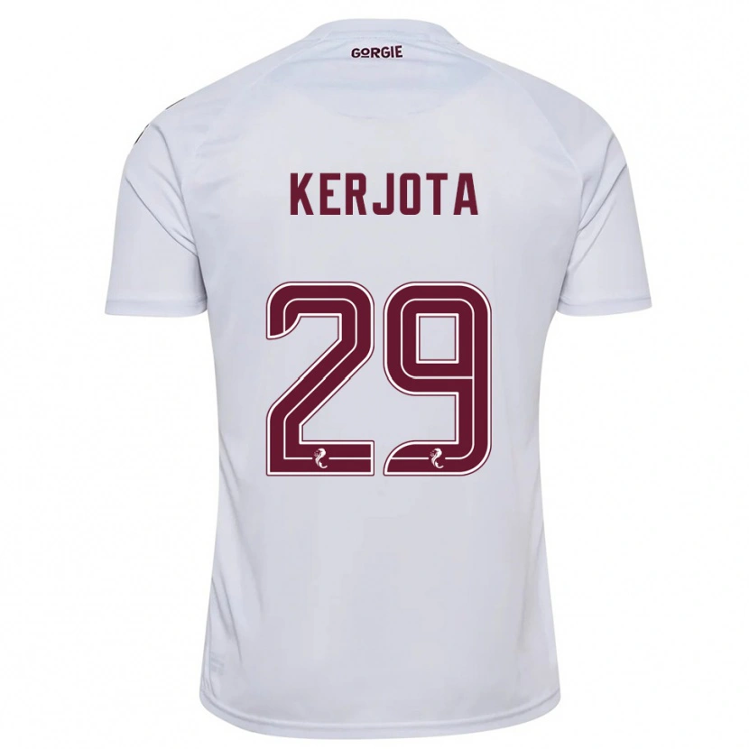 Danxen Herren Sabah Kerjota #29 Weiß Burgunderrot Auswärtstrikot Trikot 2025/26 T-Shirt