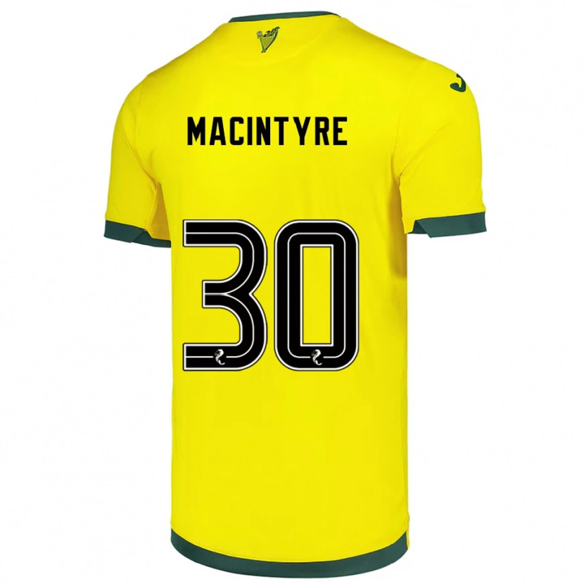 Danxen Herren Jacob Macintyre #30 Gelb Grün Auswärtstrikot Trikot 2025/26 T-Shirt