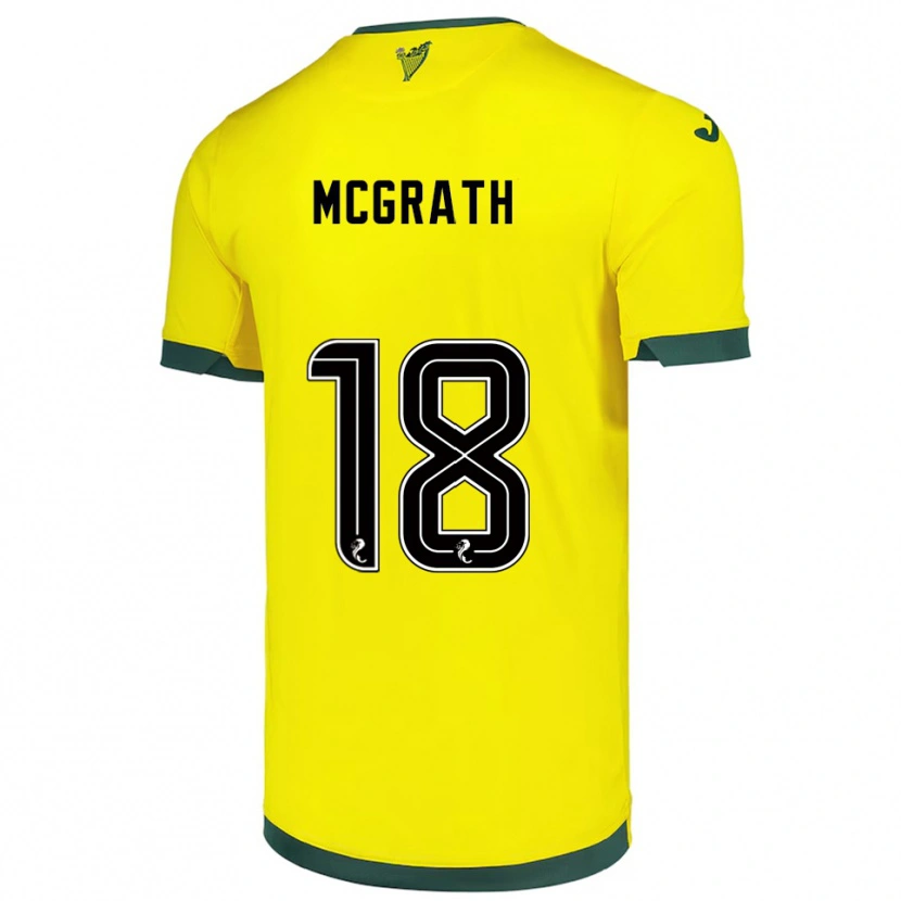 Danxen Herren Joseph Mcgrath #18 Gelb Grün Auswärtstrikot Trikot 2025/26 T-Shirt