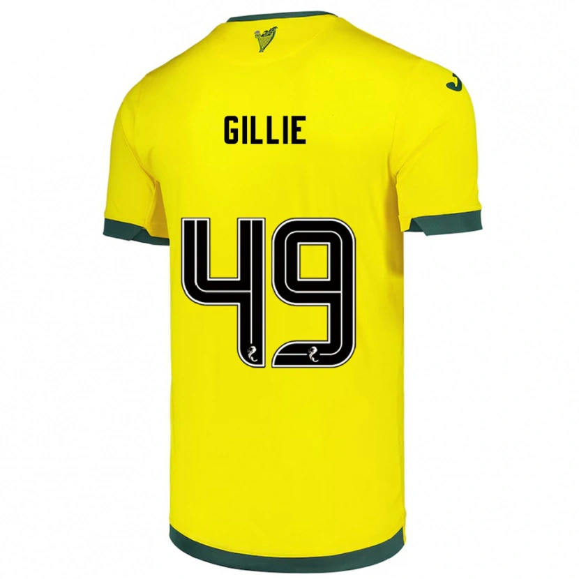 Danxen Herren Lewis Gillie #49 Gelb Grün Auswärtstrikot Trikot 2025/26 T-Shirt