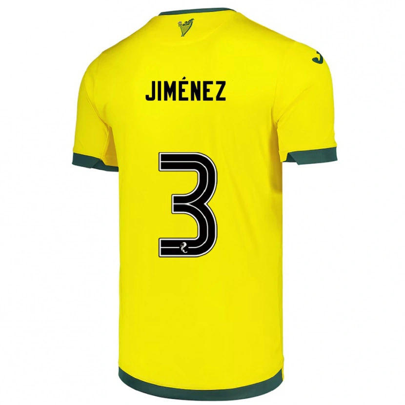 Danxen Herren Logan Jiménez #3 Gelb Grün Auswärtstrikot Trikot 2025/26 T-Shirt