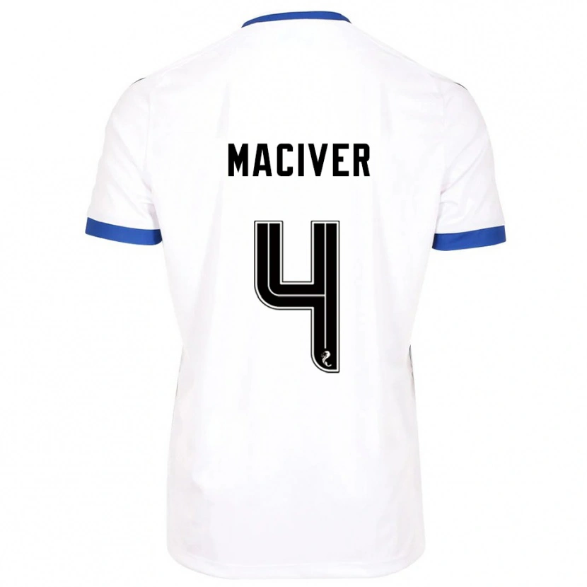 Danxen Herren Ellie Maciver #4 Weiß Blau Auswärtstrikot Trikot 2025/26 T-Shirt