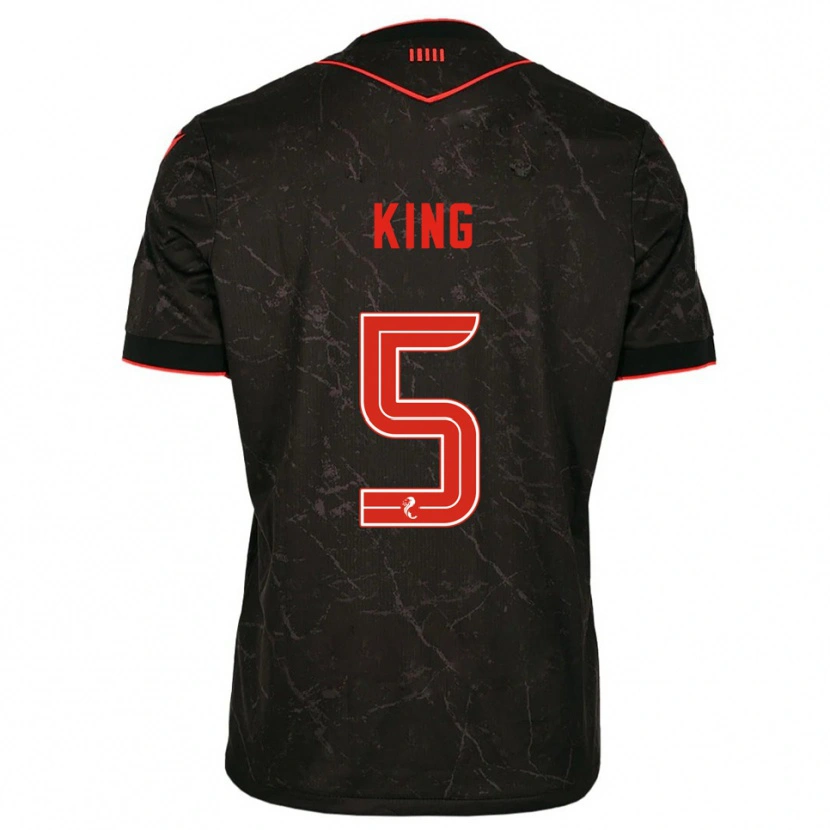 Danxen Herren Richard King #5 Schwarz Rot Auswärtstrikot Trikot 2025/26 T-Shirt