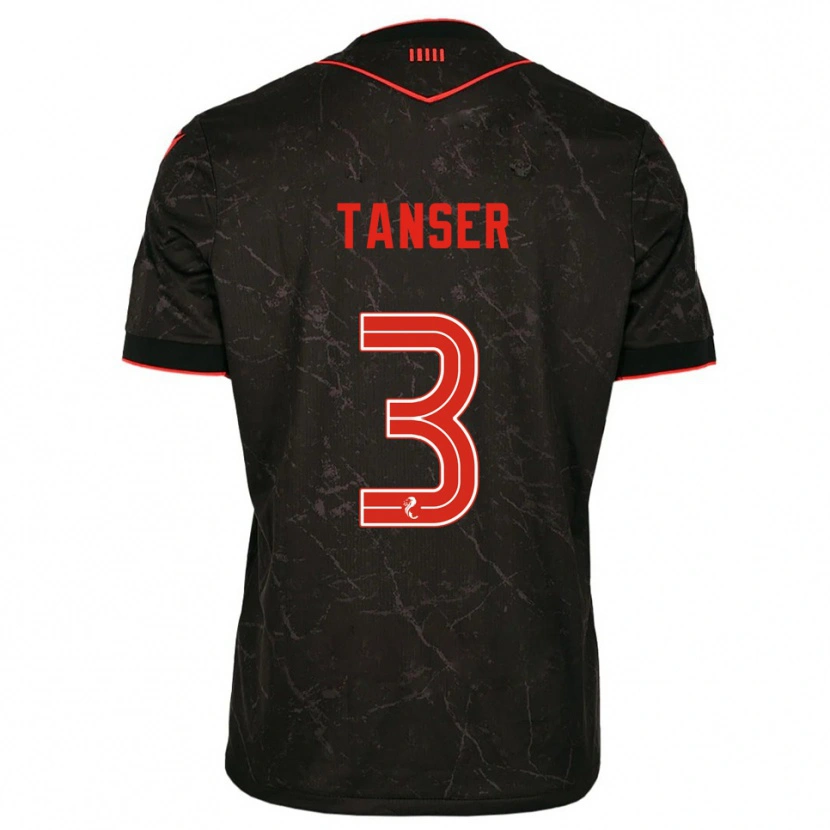 Danxen Herren Scott Tanser #3 Schwarz Rot Auswärtstrikot Trikot 2025/26 T-Shirt