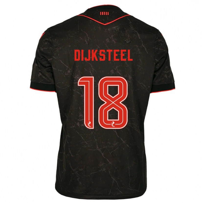 Danxen Herren Malik Dijksteel #18 Schwarz Rot Auswärtstrikot Trikot 2025/26 T-Shirt