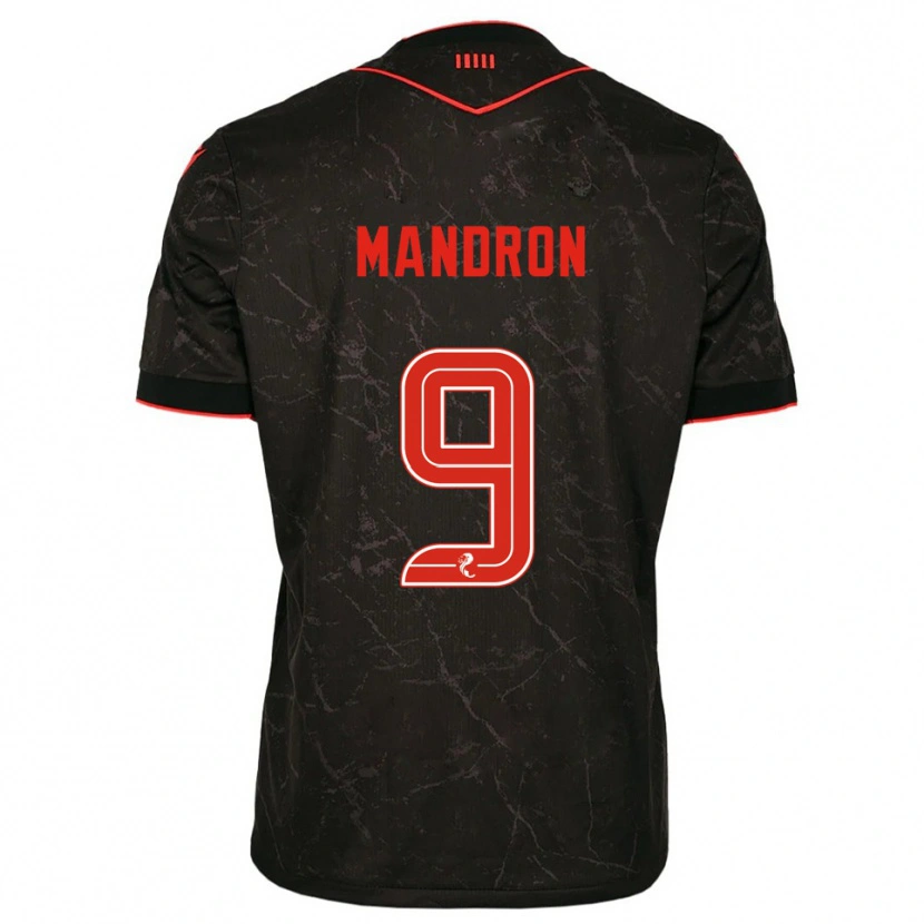 Danxen Herren Mikael Mandron #9 Schwarz Rot Auswärtstrikot Trikot 2025/26 T-Shirt