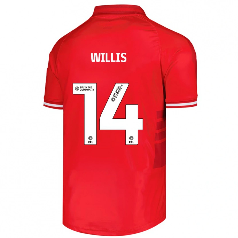 Danxen Damen Nathan Willis #14 Rot Weiß Heimtrikot Trikot 2025/26 T-Shirt