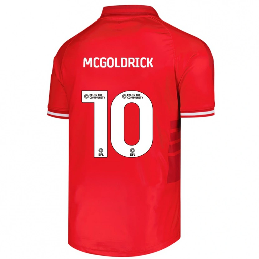 Danxen Damen David Mcgoldrick #10 Rot Weiß Heimtrikot Trikot 2025/26 T-Shirt