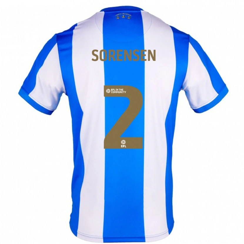 Danxen Damen Lasse Sørensen #2 Blau Weiß Heimtrikot Trikot 2025/26 T-Shirt