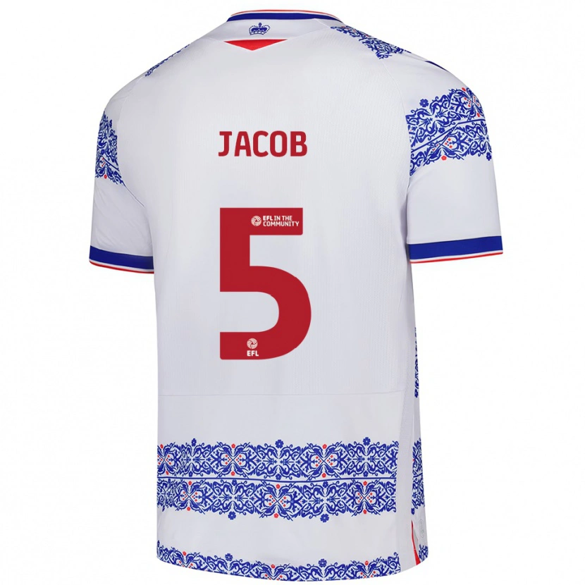 Danxen Damen Matty Jacob #5 Weiß Blau Heimtrikot Trikot 2025/26 T-Shirt