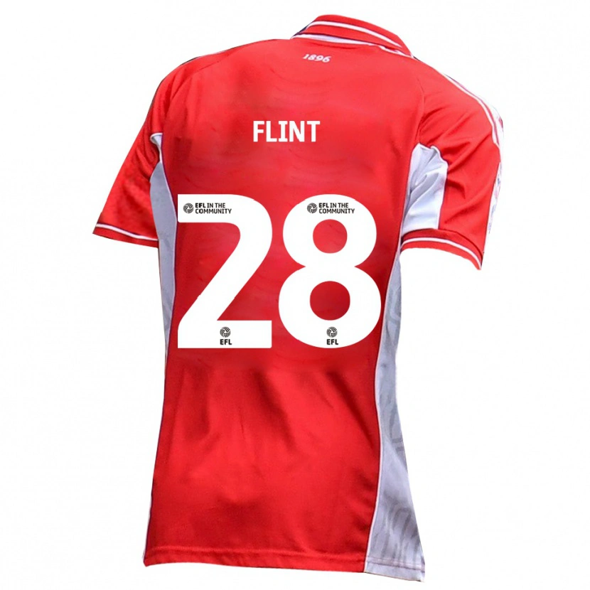 Danxen Damen Josh Flint #28 Rot Weiß Heimtrikot Trikot 2025/26 T-Shirt