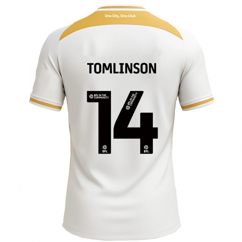 Danxen Damen Joe Tomlinson #14 Weiß Gold Heimtrikot Trikot 2025/26 T-Shirt