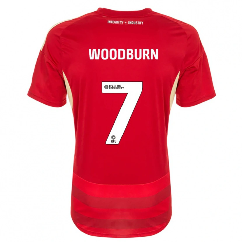 Danxen Damen Ben Woodburn #7 Rot Weiß Heimtrikot Trikot 2025/26 T-Shirt