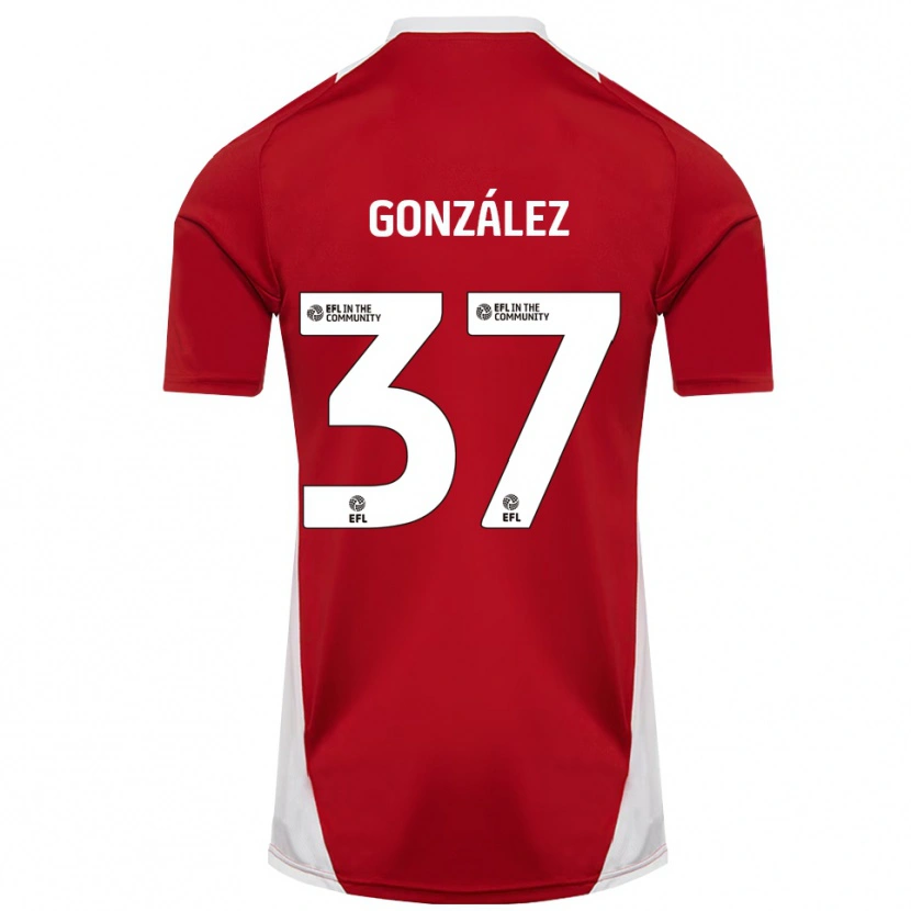 Danxen Damen Dani González #37 Rot Weiß Gold Heimtrikot Trikot 2025/26 T-Shirt