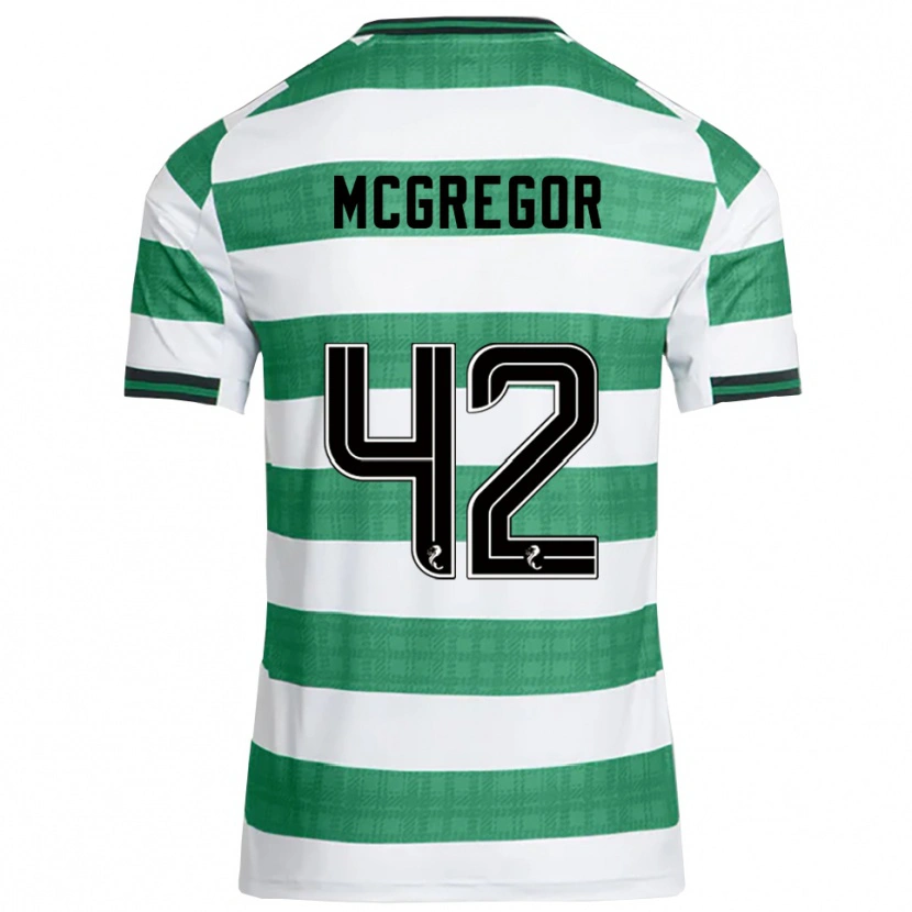 Danxen Damen Callum Mcgregor #42 Grün Weiß Heimtrikot Trikot 2025/26 T-Shirt