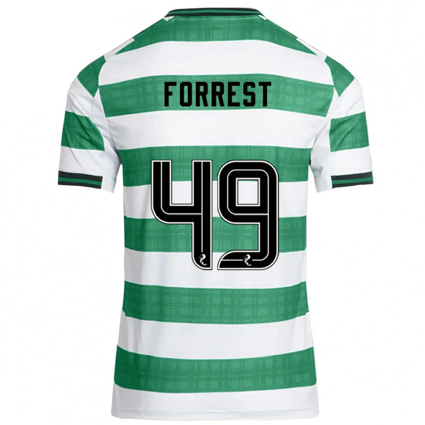 Danxen Damen James Forrest #49 Grün Weiß Heimtrikot Trikot 2025/26 T-Shirt