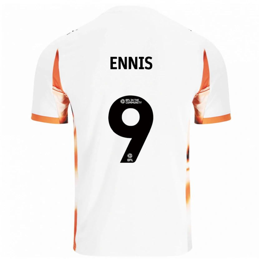 Danxen Damen Niall Ennis #9 Weiß Orange Schwarz Auswärtstrikot Trikot 2025/26 T-Shirt