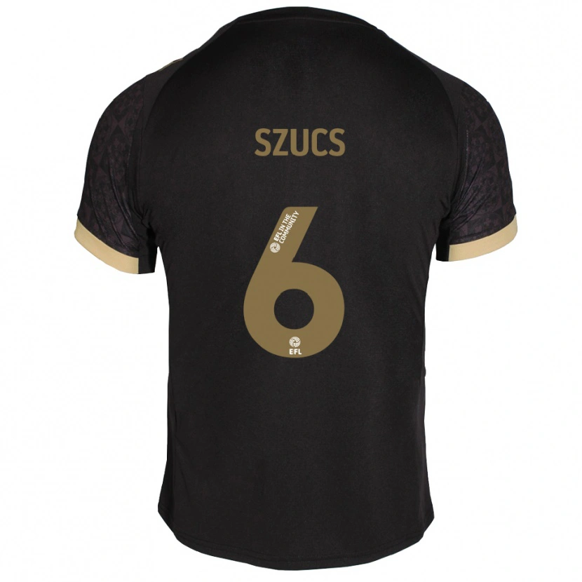 Danxen Damen Kornél Szűcs #6 Schwarz Gold Auswärtstrikot Trikot 2025/26 T-Shirt