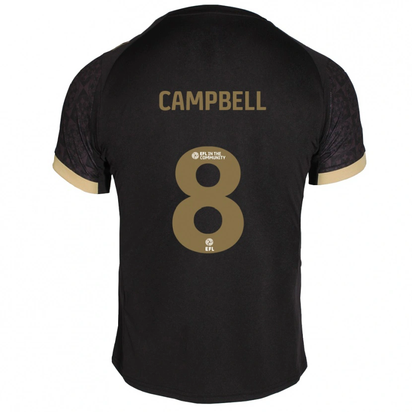 Danxen Damen Sebastian Campbell #8 Schwarz Gold Auswärtstrikot Trikot 2025/26 T-Shirt