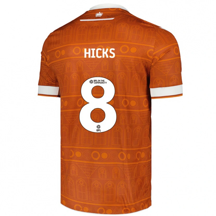 Danxen Damen David Hicks #8 Orange Weiß Auswärtstrikot Trikot 2025/26 T-Shirt