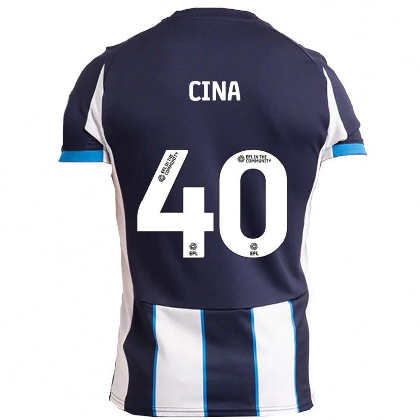 Danxen Damen Bruno Cina #40 Weiß Marine Auswärtstrikot Trikot 2025/26 T-Shirt