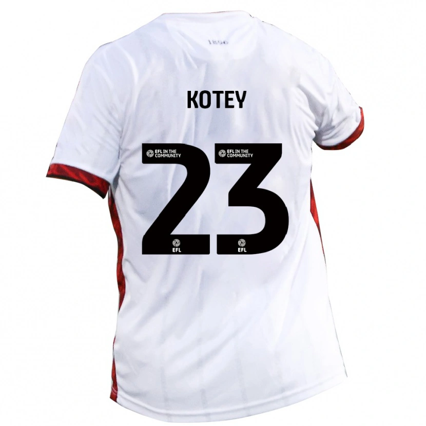 Danxen Damen Fate Kotey #23 Weiß Rot Schwarz Auswärtstrikot Trikot 2025/26 T-Shirt