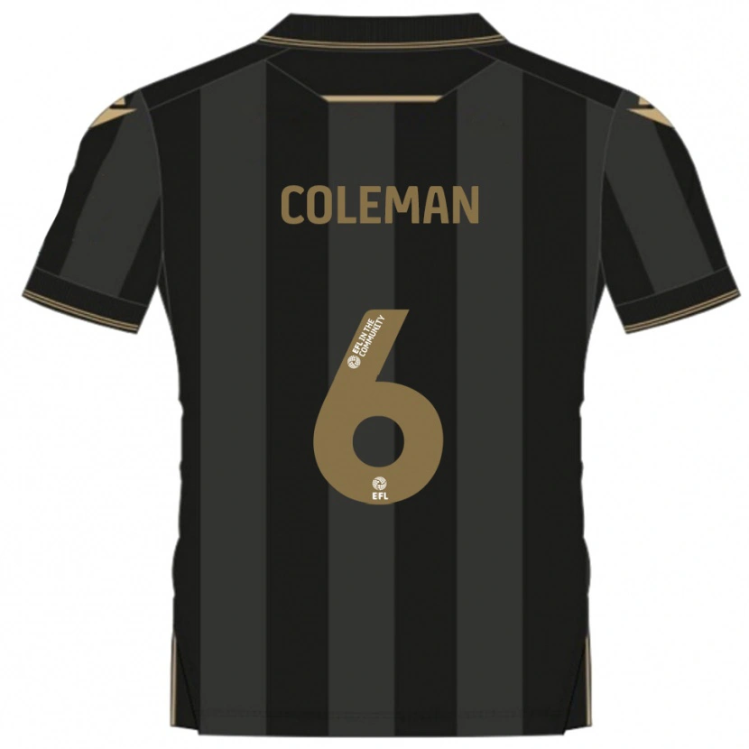 Danxen Damen Ethan Coleman #6 Schwarz Gold Auswärtstrikot Trikot 2025/26 T-Shirt