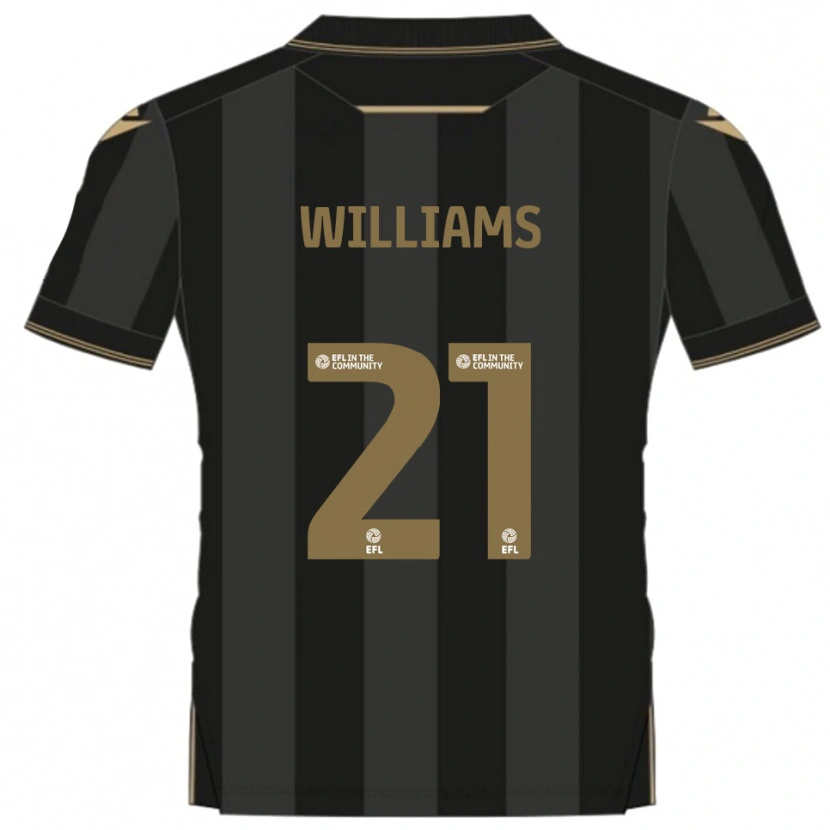 Danxen Damen Euan Williams #21 Schwarz Gold Auswärtstrikot Trikot 2025/26 T-Shirt