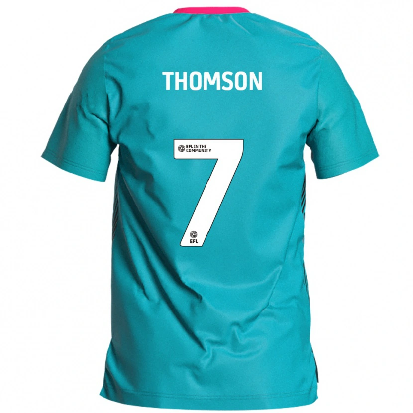 Danxen Damen George Thomson #7 Himmelblau Pink Auswärtstrikot Trikot 2025/26 T-Shirt