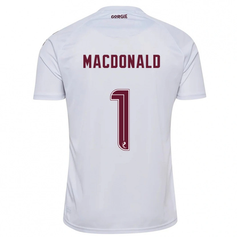 Danxen Damen Jamie Macdonald #1 Weiß Burgunderrot Auswärtstrikot Trikot 2025/26 T-Shirt