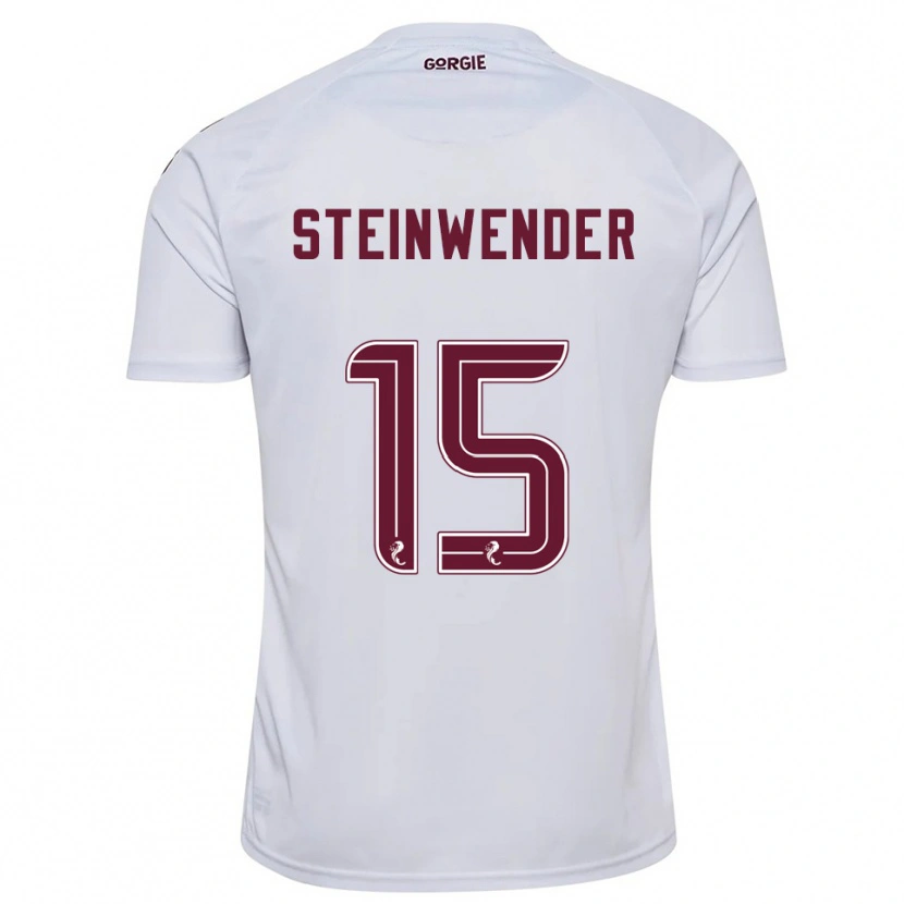 Danxen Damen Michael Steinwender #15 Weiß Burgunderrot Auswärtstrikot Trikot 2025/26 T-Shirt