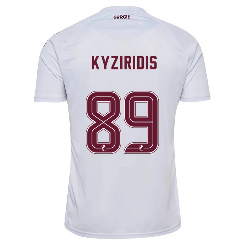 Danxen Damen Alexandros Kyziridis #89 Weiß Burgunderrot Auswärtstrikot Trikot 2025/26 T-Shirt