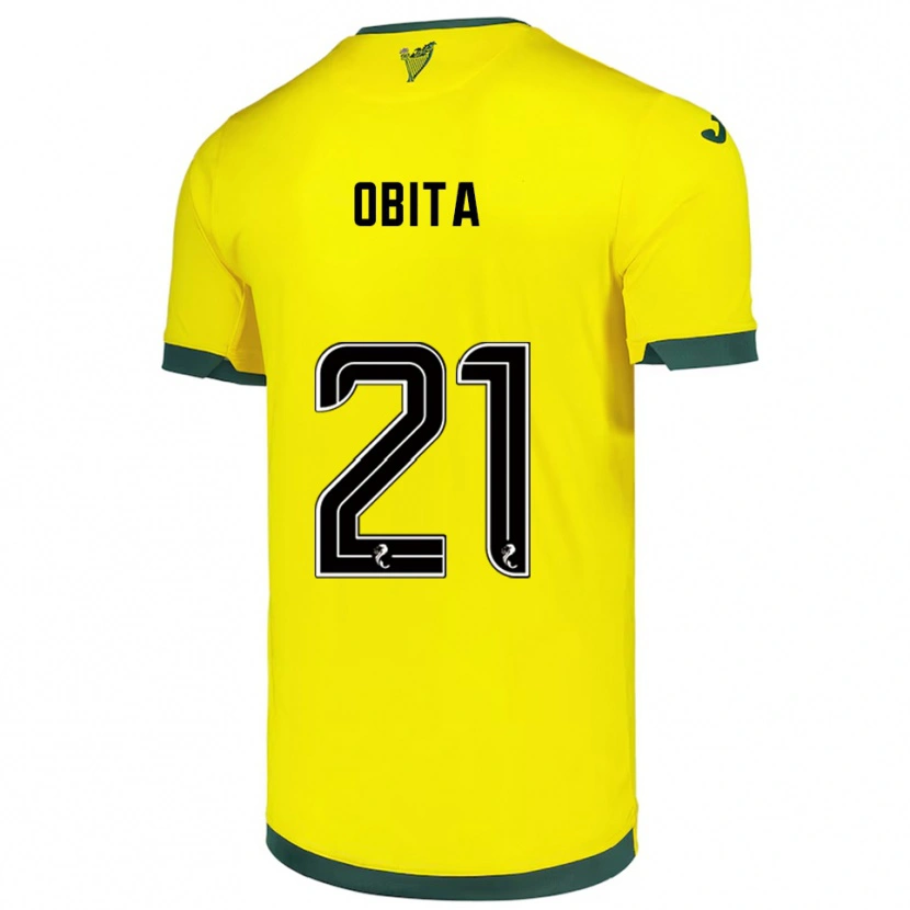 Danxen Damen Jordan Obita #21 Gelb Grün Auswärtstrikot Trikot 2025/26 T-Shirt