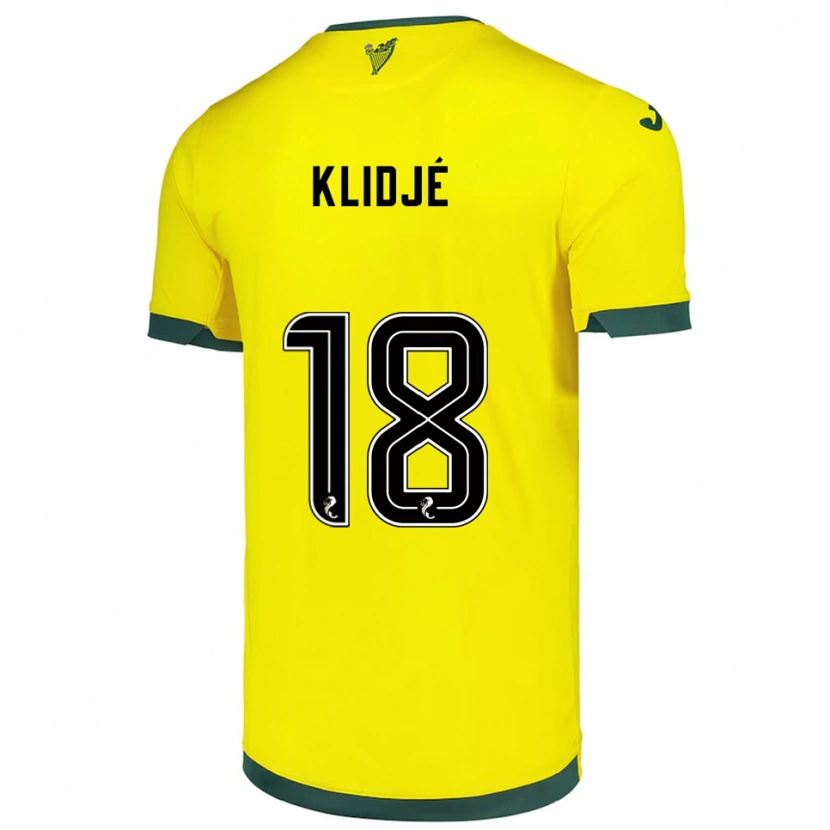 Danxen Damen Thibault Klidjé #18 Gelb Grün Auswärtstrikot Trikot 2025/26 T-Shirt