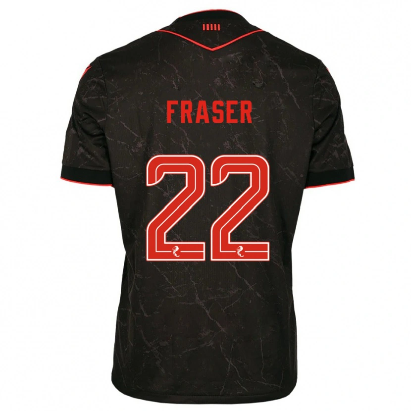 Danxen Damen Marcus Fraser #22 Schwarz Rot Auswärtstrikot Trikot 2025/26 T-Shirt