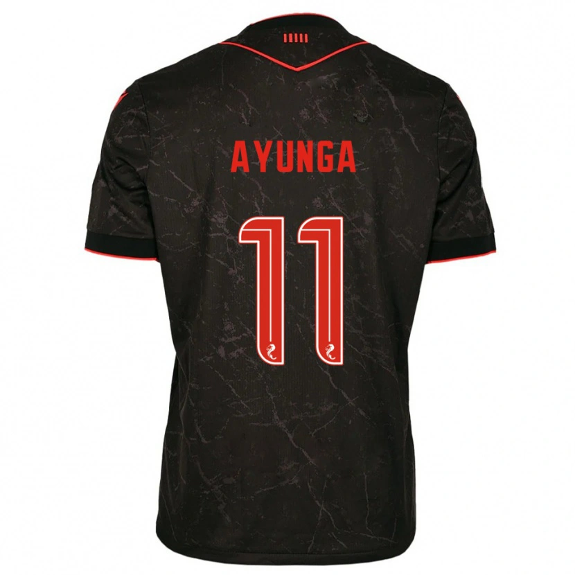 Danxen Damen Jonah Ayunga #11 Schwarz Rot Auswärtstrikot Trikot 2025/26 T-Shirt