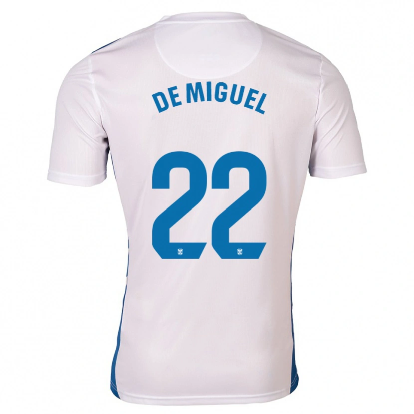 Danxen Kinder Jesús De Miguel #22 Weiß Blau Heimtrikot Trikot 2025/26 T-Shirt