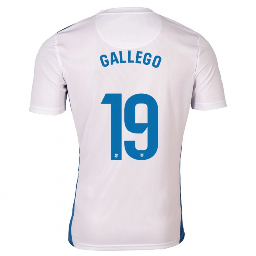 Danxen Kinder Enric Gallego #19 Weiß Blau Heimtrikot Trikot 2025/26 T-Shirt
