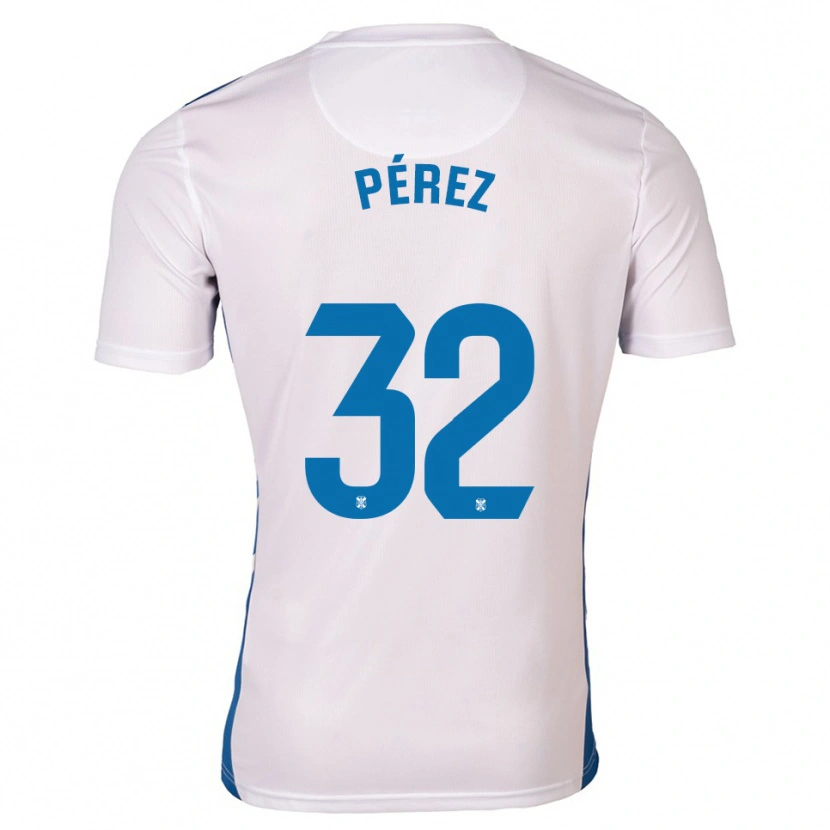 Danxen Kinder Joel Pérez #32 Weiß Blau Heimtrikot Trikot 2025/26 T-Shirt