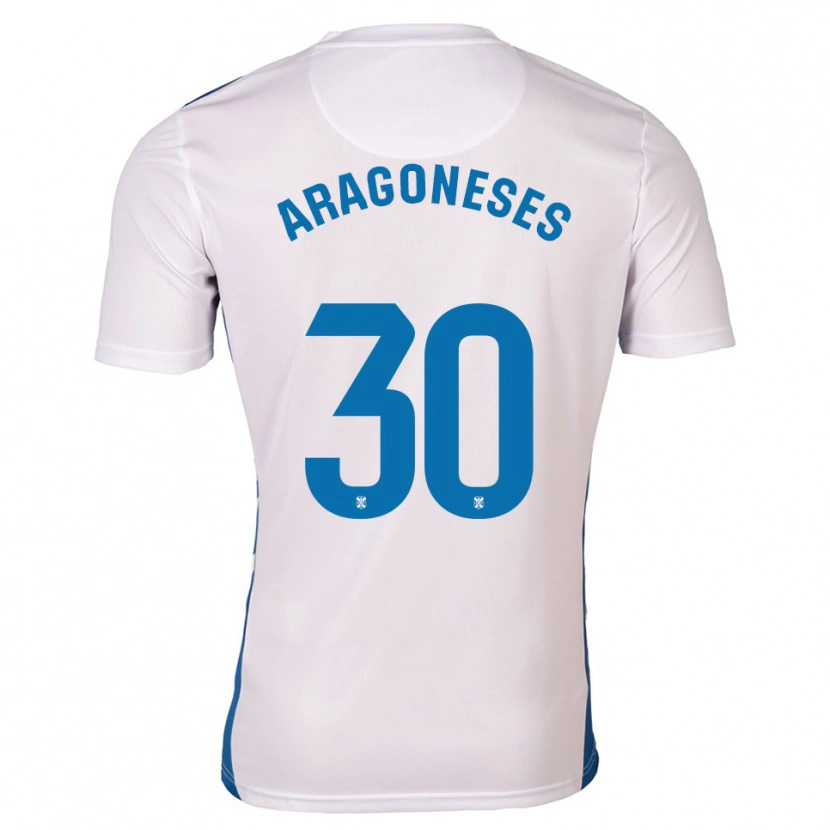 Danxen Kinder Sergio Aragoneses #30 Weiß Blau Heimtrikot Trikot 2025/26 T-Shirt